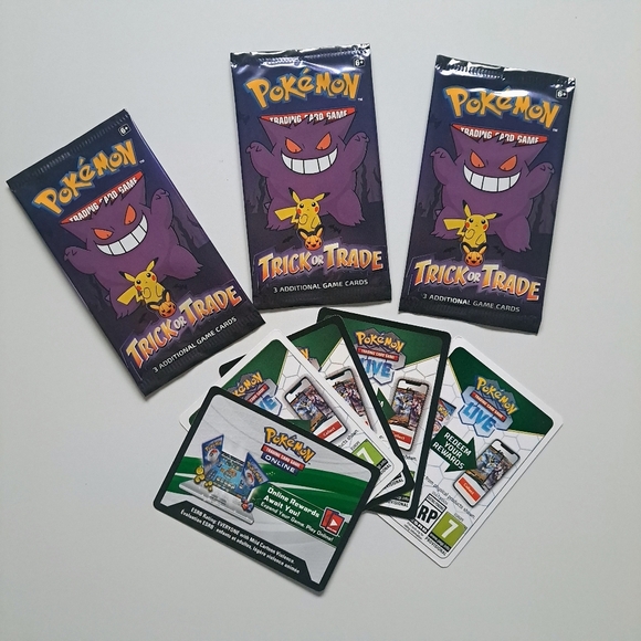 Pokemon trick or trade 3 packs & bonus 5 online codes - Picture 1 of 4